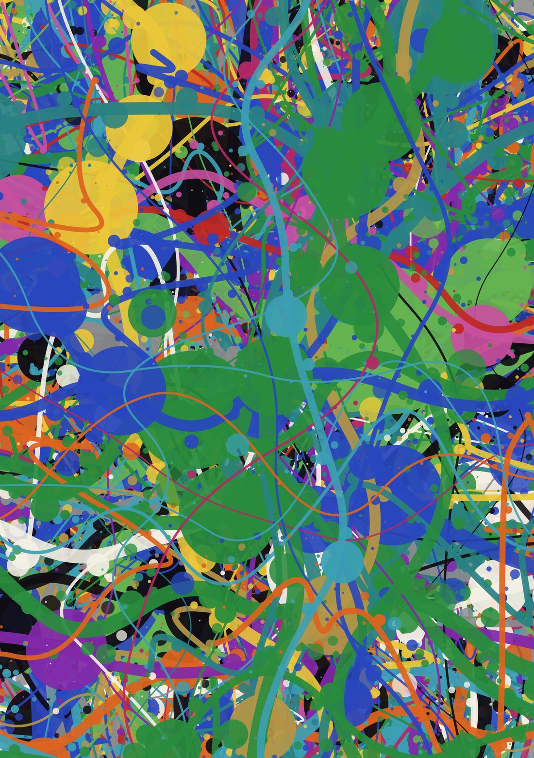 Debussy — Arabesque No. 1, painted in Pollock style